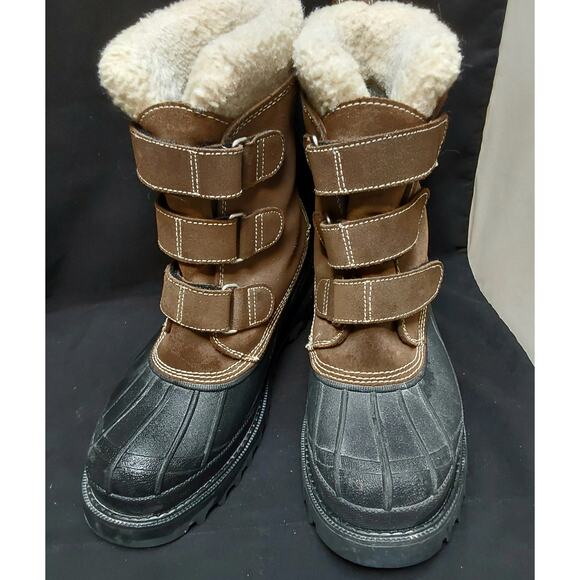 LL Bean Mens Winter Boots Size 10 Medium Brown Black Sherpa insulated Rubber - Picture 1 of 6